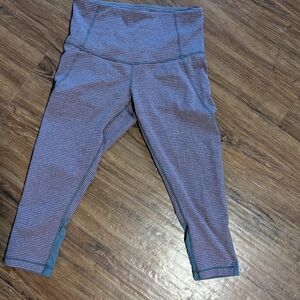 Zella Cropped Purple And Gray Leggings